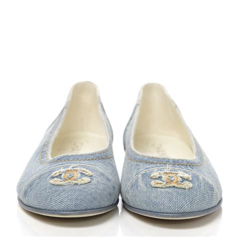 chanel denim ballerina flats.